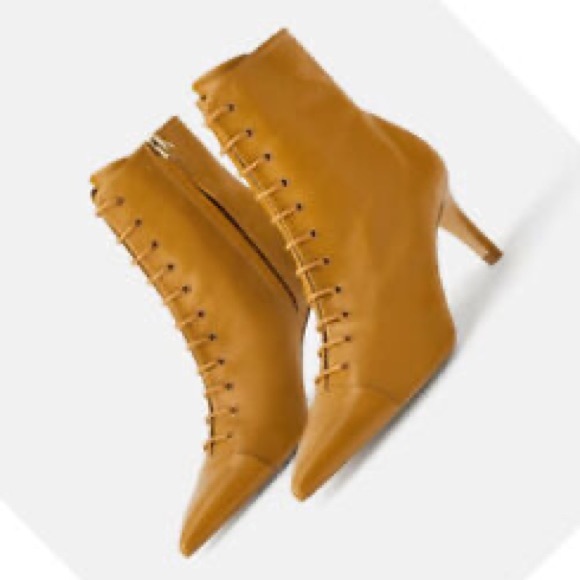 Zara Shoes - Zara | Leather Lace Up Ankle Boots